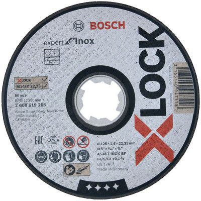 BOSCH Disque à tronçonner X-Lock Expert Inox 125x1,6 - Plat