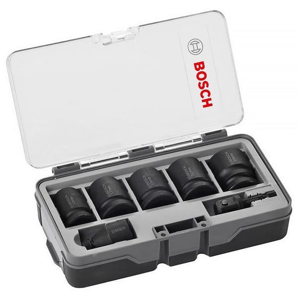 BOSCH Coffret 5 douilles 1/2" + 2 adaptateurs Impact Control - 2608551029