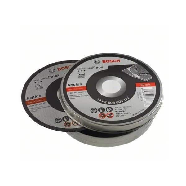 BOSCH 10 Disques a tronconner Metal & inox Ø125 ep 1.0 - 2608603255