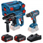 BOSCH Perfo GBH18V-21 + Visseuse GSR18V-28 plus 2x4Ah - 0615990M0R