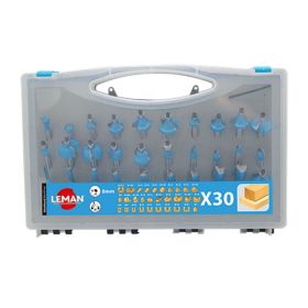 LEMAN Coffret 30 mèches de défonceuse assorties queue 8mm - 42870030