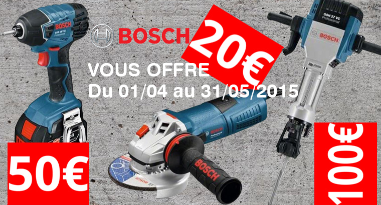 Flyer d'une offre de remboursement pour l'outillage Bosch