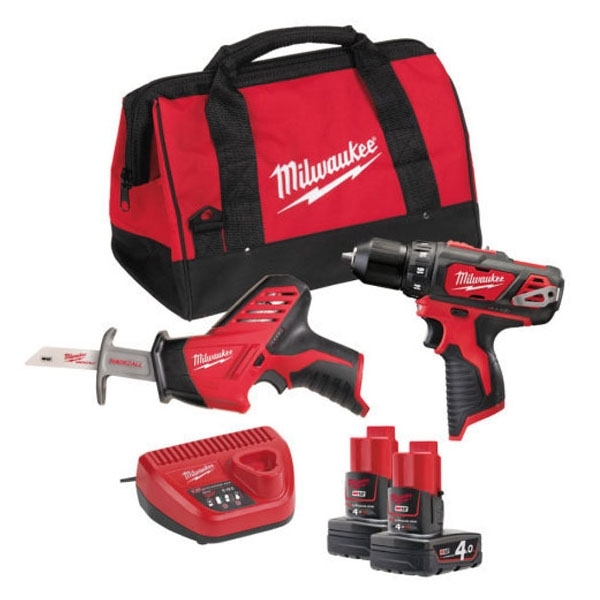 Pack d'outils milwaukee : perceuse, visseuse et scie sabre