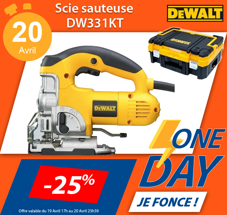 Visuel vente flash scie sauteuse DW331KT Dewalt