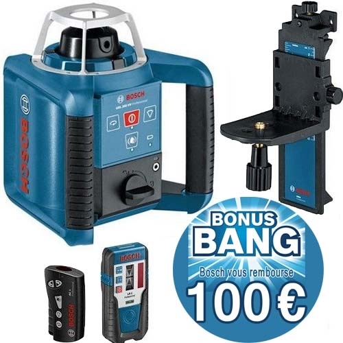 BOSCH Laser rotatif auto H et V 300 m GRL300HV 0601061501 et son offre Bonus Bang 100€ remboursé