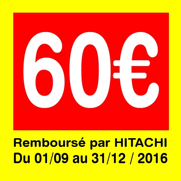 Offre de remboursement de 60€ jusqu'au 31 Décembre 2016