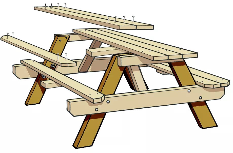 Plan] Table de pique-nique par Peiot sur L'Air du Bois