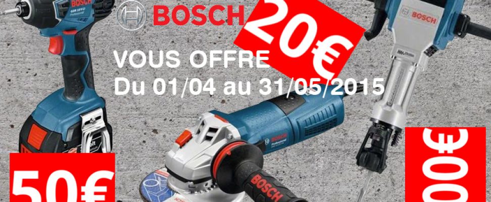 Flyer d'une offre de remboursement pour l'outillage Bosch