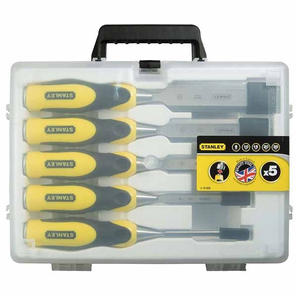 Coffret 5 ciseaux à bois manche bi-matière 2-16-888 stanley
