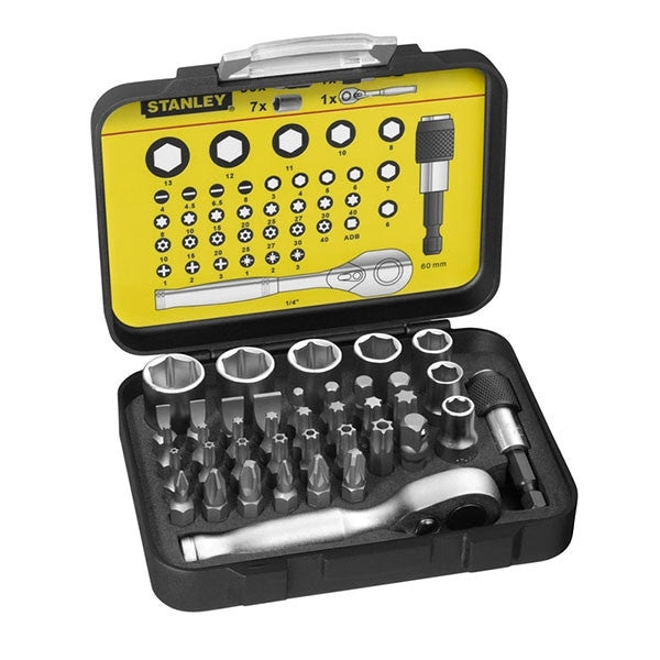 Coffret embouts/douille + clé a cliquet 1-13-906 stanley
