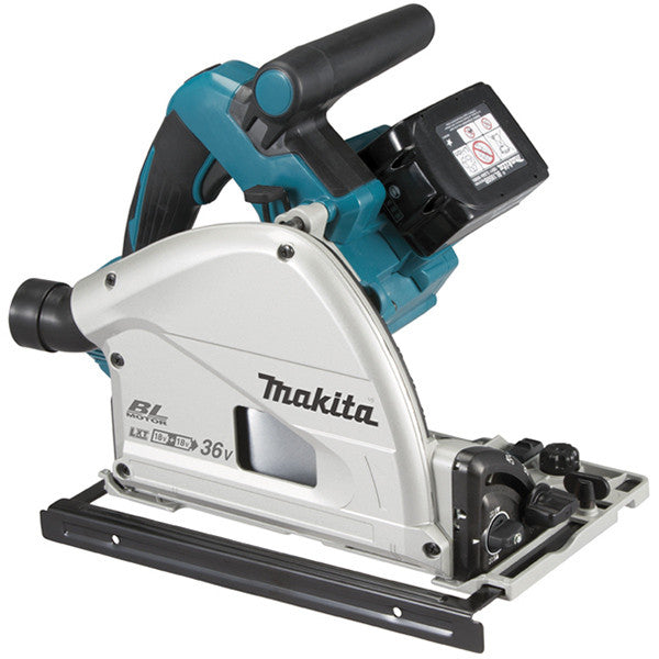 Scie plongeante 18/36v 5.0ah + rail dsp600pt2j makita