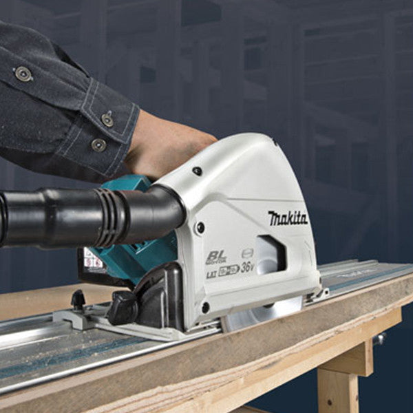 Scie plongeante 18/36v 5.0ah + rail dsp600pt2j makita
