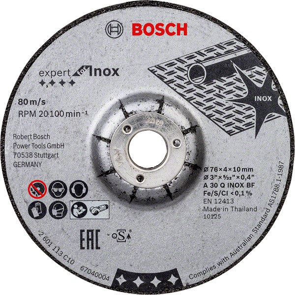 Disques déportés à ébarber ø76mm expert for inox 2608601705 bosch