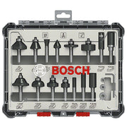 Kit de 15 fraises mixtes à queue de 6mm 2607017471 bosch