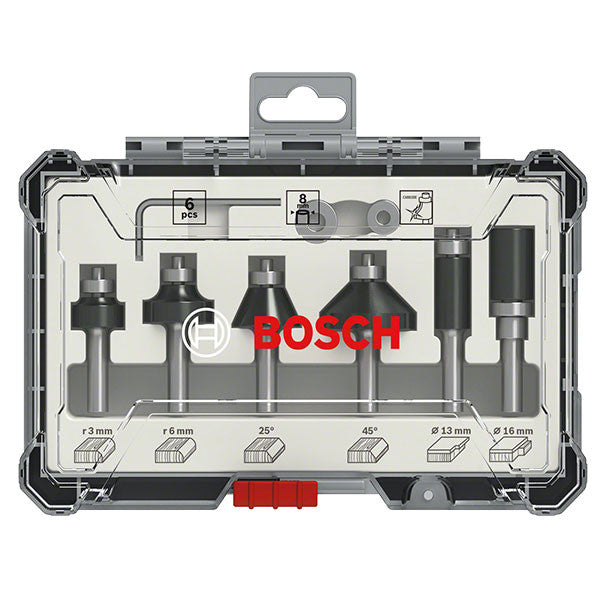 Kit de 6 fraises à affleurer à queue de 6mm 2607017468 bosch