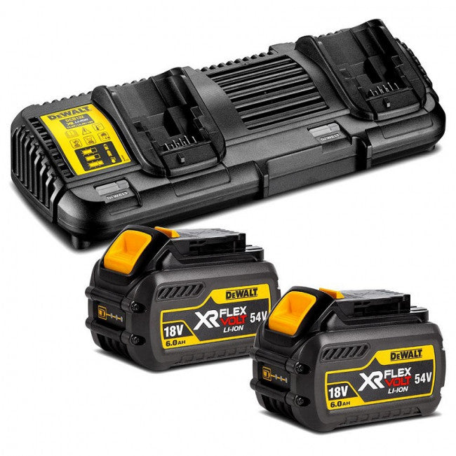 Pack 2 batteries 54v xr flexvolt 2x2/6 ah + dcb132 dcb132t2 dewalt