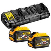 Pack 2 batteries 54v xr flexvolt 2x3/9 ah + dcb132 dcb132x2 dewalt