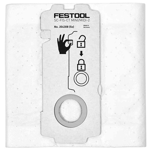 Sacs filtre selfclean sc-fis-ct mini/midi-2/5 204308 festool