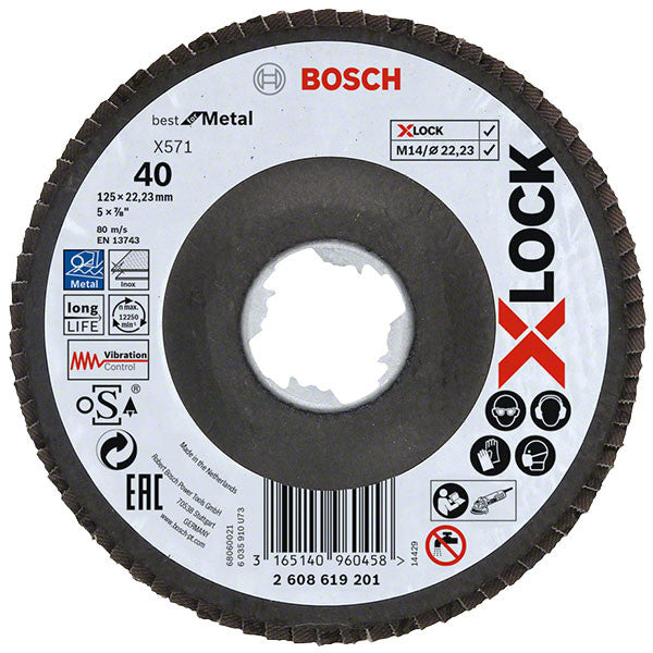 Disque à lamelles déportés x-lock x571 125mm best for metal bosch