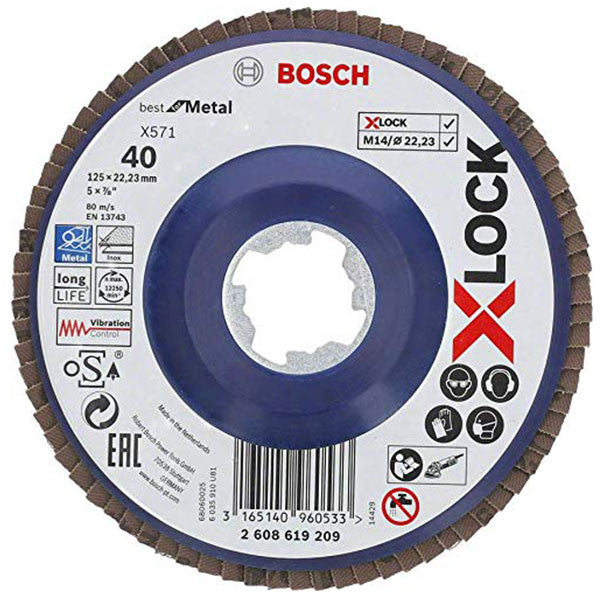 Disque à lamelles plats x-lock x571 125mm best for metal bosch