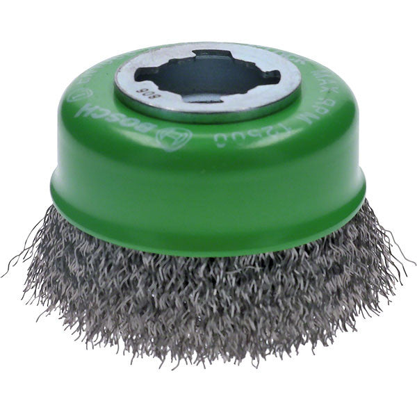 Brosse boisseau à fils ondulés x-lock 75mm clean for inox bosch