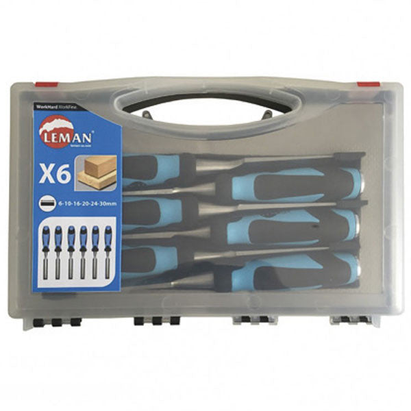 Coffret de 6 ciseaux à bois manche bi-matière 780.500.06 leman