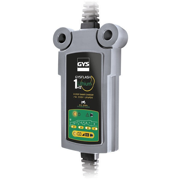 Chargeur de batterie lithium moto 12v gysflash 1.12 029675 gys