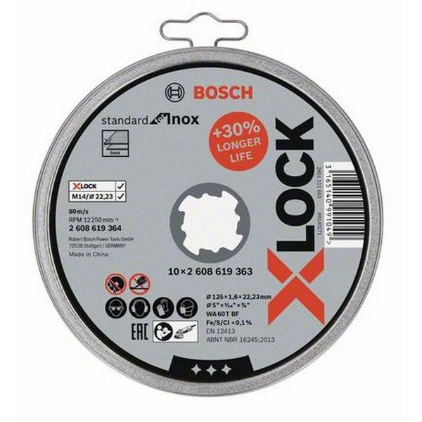 Disques tronconner x-lock metal/inox 125 ep1.6 2608619364 bosch