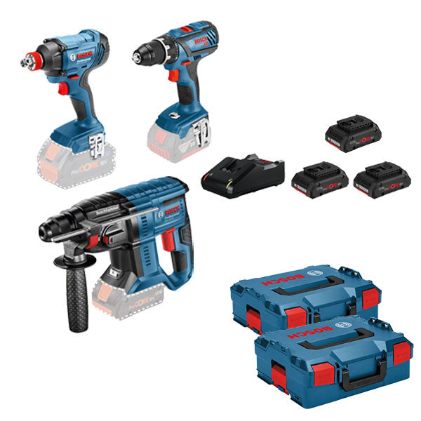 Kit 3 outils 18v (gsr+gdx+gbh) kit3out18v6 0615990m0v bosch