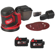 Ponceuse excentrique 18v 5ah m18 bos125-502b 4933464229 milwaukee