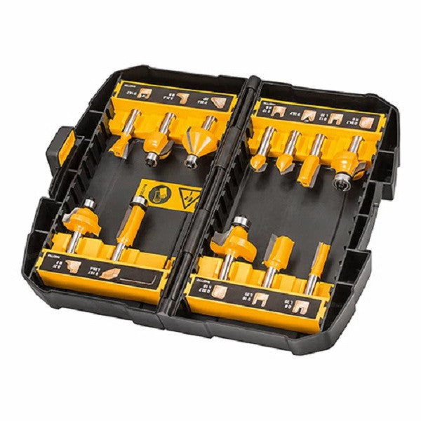 Coffret 12 fraises de défonçeuse ø8mm dt90016 dewalt