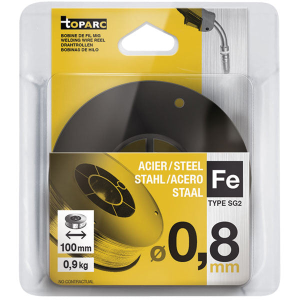 Fil mag acier ø0,8 bobine plastique s100 0,9kg er70s-6 /g3si1 gys