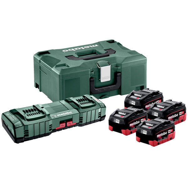 Pack énergie 18v 4 x 5,5ah lihd + chargeur double 685180000 metabo
