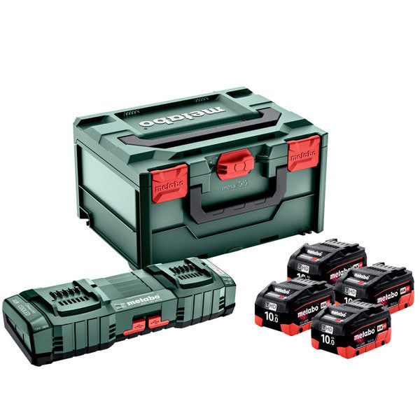 Pack énergie 18v 4 x 10ah lihd + chargeur double 685143000 metabo