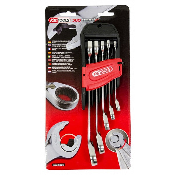 Jeu de 5 clés mixtes à cliquet duo gear® 503.5905 ks tools