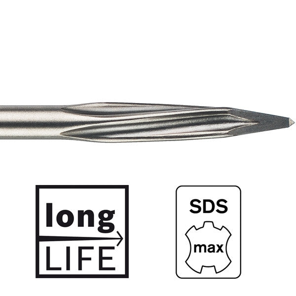 Burin pointu rtec speed sds-max lg 400 mm 2608690167 bosch