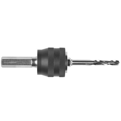 Adaptateur scie trépan power change 6 pans 11 mm + foret centrage
