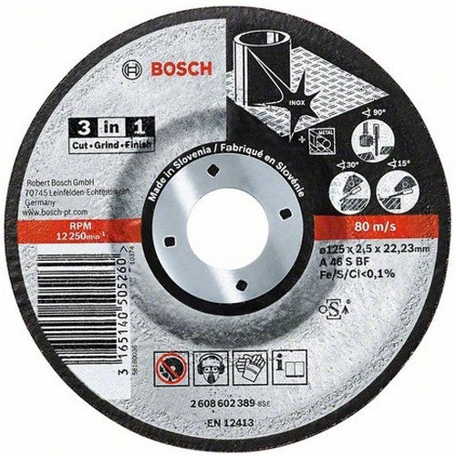 Disque à tronçonner déporté métal inox 3 en 1 bosch