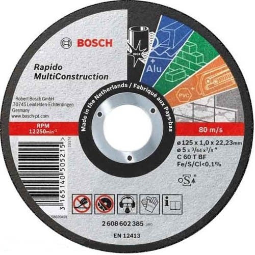 Disque à tronçonner droit rapido multiconstruction bosch
