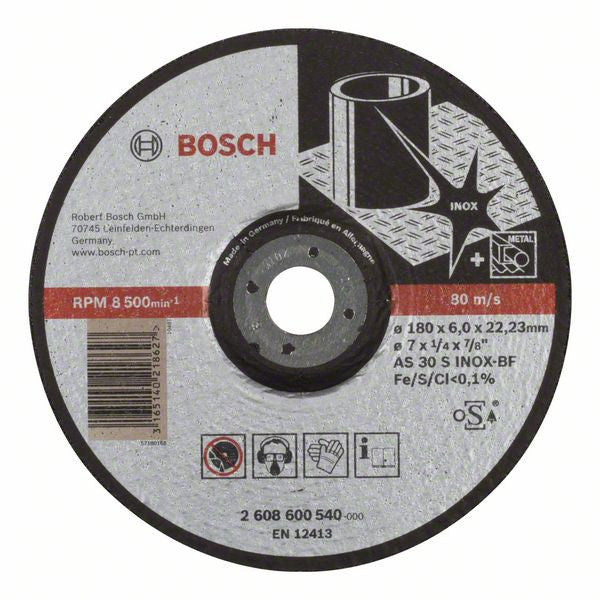 Meule à ébarber à moyeu déporté expert for inox bosch