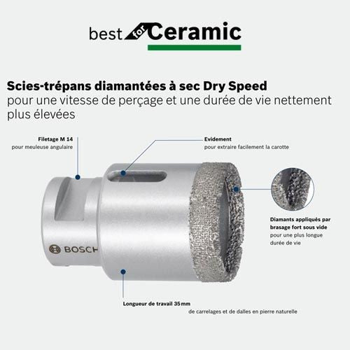 Scies-trépans diamantées à sec dry speed best for ceramic