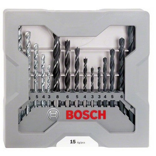 Set 15 pièces forets métaux, matériaux et bois 2607017038 bosch