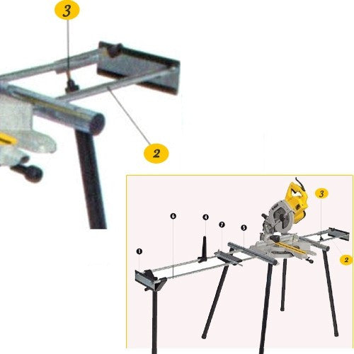 Barres guidage 500 mm pour dw743n de3491 dewalt