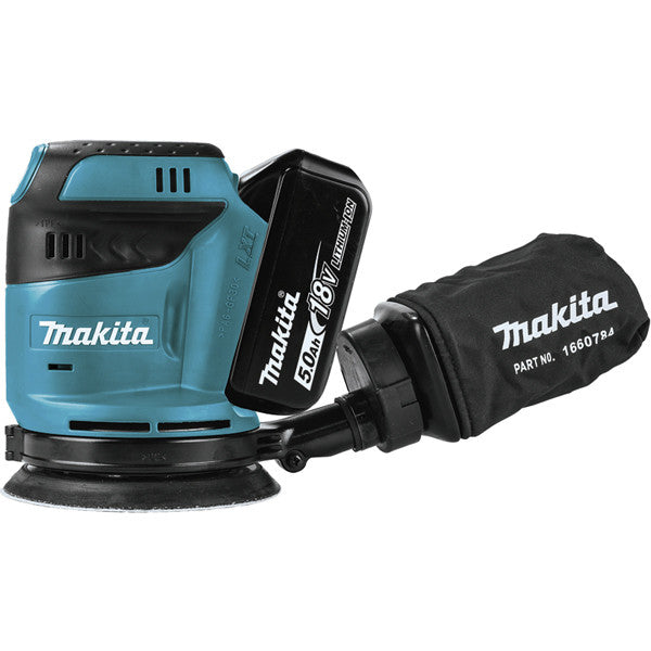 Ponceuse excentrique 18v lxt ø125 mm 2x5 ah en makpac dbo180rtj makita