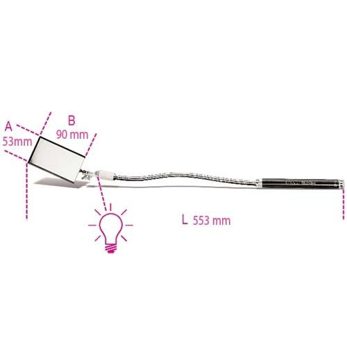 Miroir flexible avec lampe 1715 fl/b 017150115 beta
