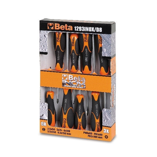 Lot de 8 tournevis 1293inox/d8 012930408 beta