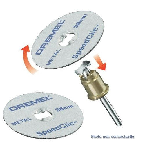 Adaptateur ez speedclic + 2 disques à tronçonner 2615s406jc dremel