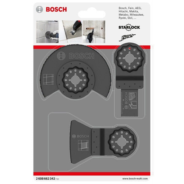Set universel starlock 3 lames carrelage 2608662342 bosch