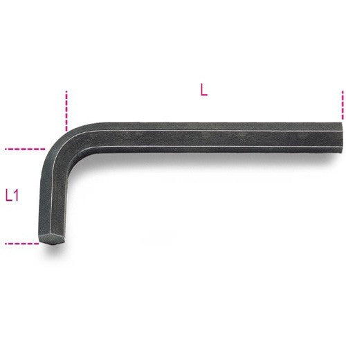 Clé mâle 6 pans coudée, brunie 96n beta