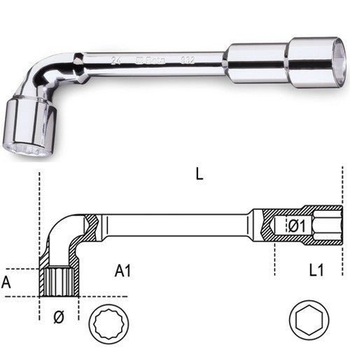 Clés à pipe débouchée chromée polie 932 beta